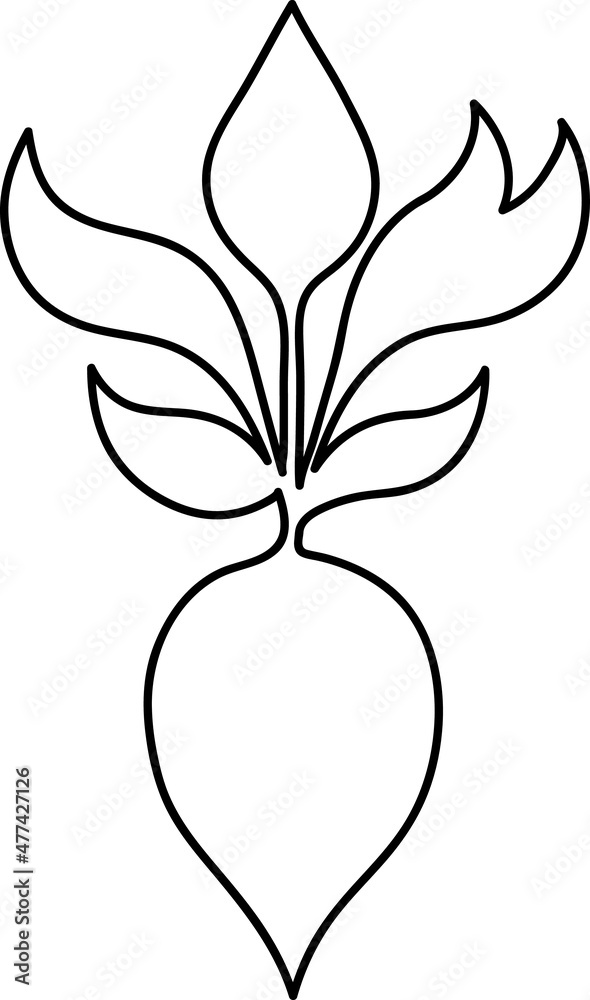 Beet isolated simple icon on white background line art.eps