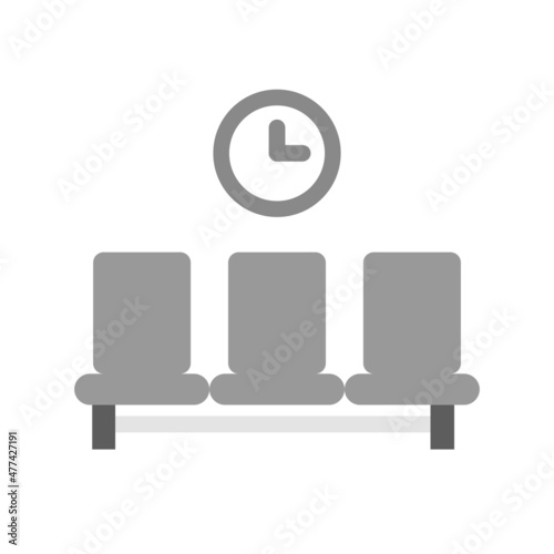 Waiting Room Flat Grey Scale Vector Icon Design