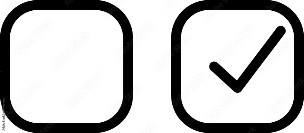 Checkbox set with blank and checked checkbox line art vector icon..eps Checkbox set with blank and checked checkbox line art vector icon..eps