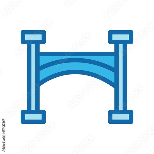 Bridge Line Filled Blue Vector Icon Design