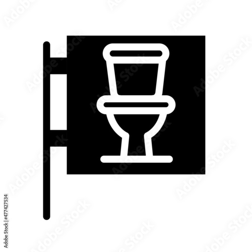 Toilet Glyph Vector Icon Design