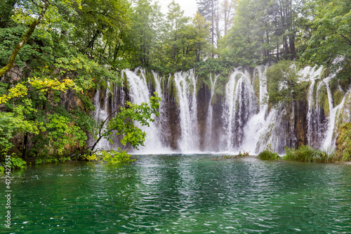 Waterfall at the Plitvice Lakes National Park in Croatia