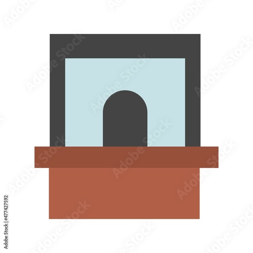 Ticket Office Flat Vector Icon Design