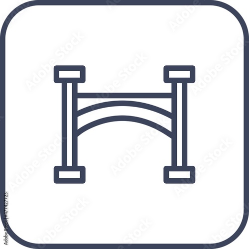 Bridge Line Round Corner Vector Icon Design