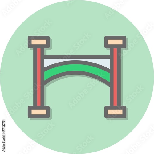 Bridge Line Filled Circle Vector Icon Design