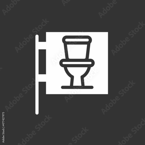 Toilet Glyph Inverted Vector Icon Design