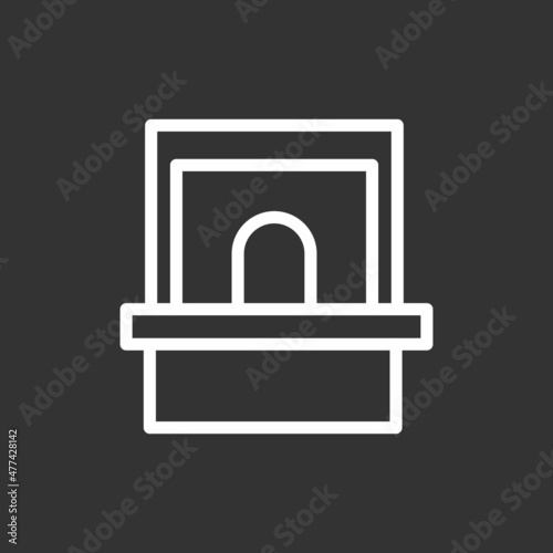 Ticket Office Line Inverted Vector Icon Design
