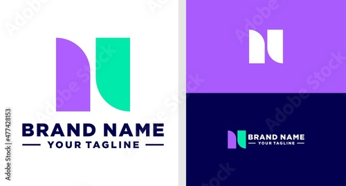 Wallpaper Mural LETTER N LOGO MONOGRAM SIMPLE EDITABLE Torontodigital.ca