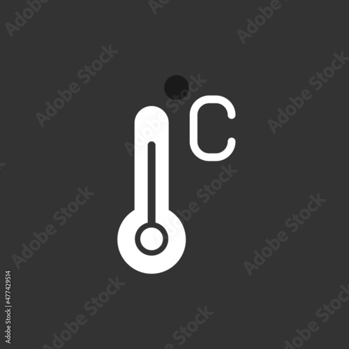 Celsius Glyph Inverted Vector Icon Design