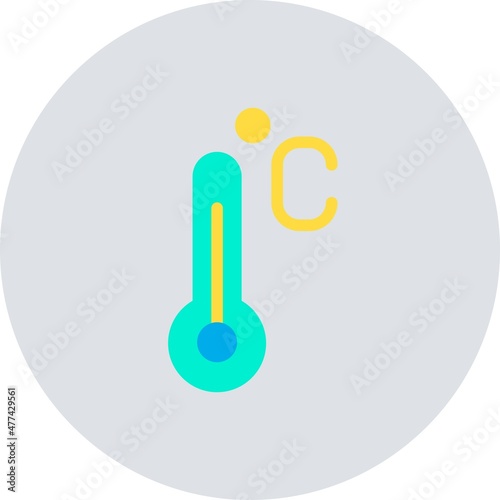 Celsius Flat Circle Vector Icon Design