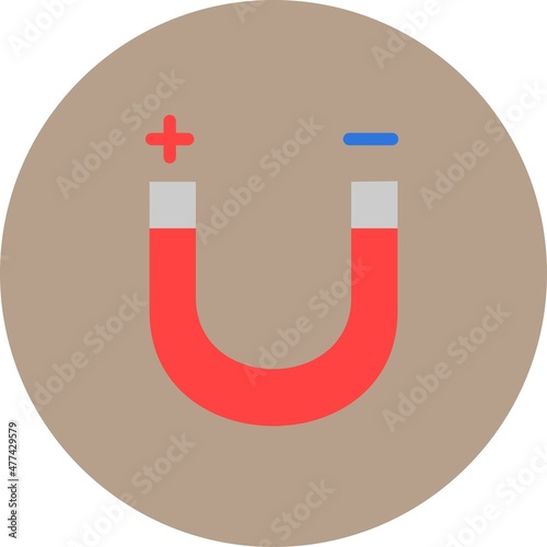 Magnet Flat Circle Vector Icon Design