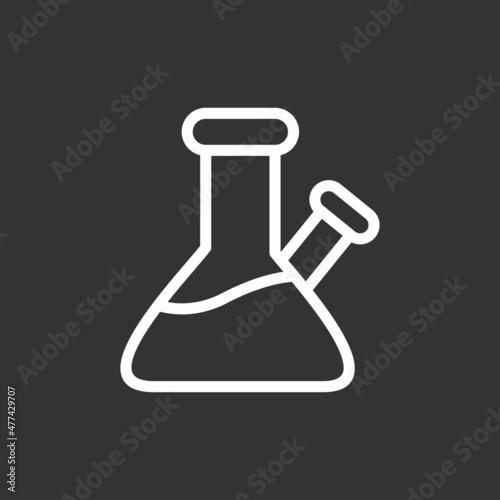 Flask Free Line Inverted Vector Icon Design