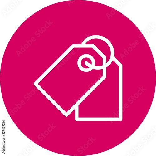 Price Tag Line Circle Vector Icon Design