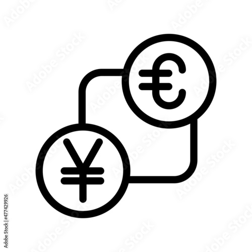Currency Exchange Line Vector Icon Design