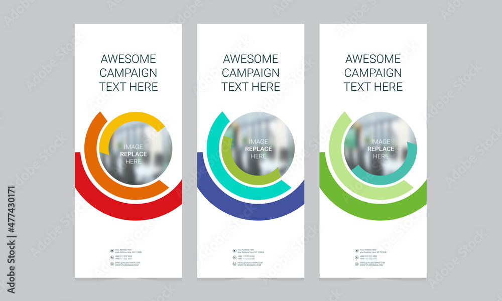 Roll up banner vector template