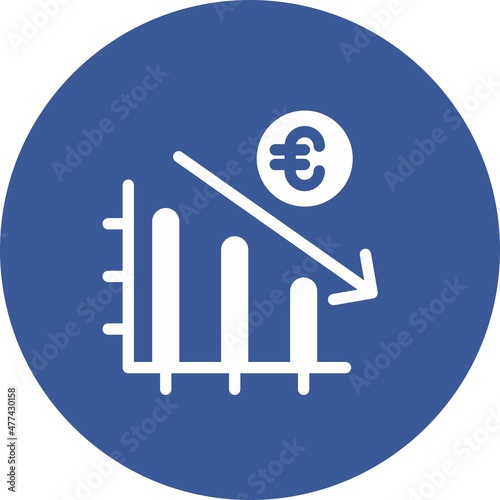 Money Loss Glyph Circle Vector Icon Design