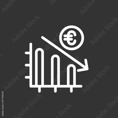 Money Loss Line Inverted Vector Icon Design