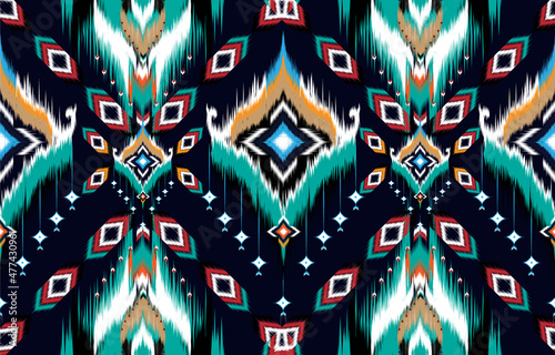 Geometric ethnic oriental seamless pattern traditional 
Design for background,carpet,wallpaper,clothing,wrapping,Batik,
fabric,Vector illustration.embroidery style.

