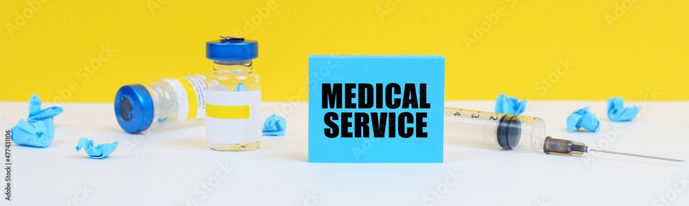 Doctor holding clipboard with medical service text on a sheet of paper. on white background Doctor holding clipboard with medical service text on a sheet of paper. on white background