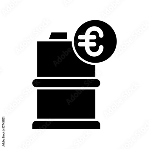 Oil Price Glyph Vector Icon Design