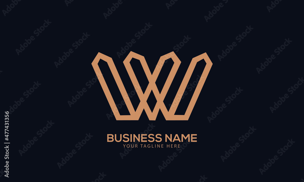 Alphabet VW or WV minimal abstract monogram vector logo template Alphabet VW or WV minimal abstract monogram vector logo template