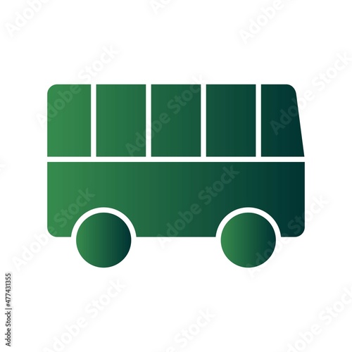 Bus Glyph Gradient Vector Icon Design