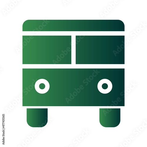 Bus Glyph Gradient Vector Icon Design