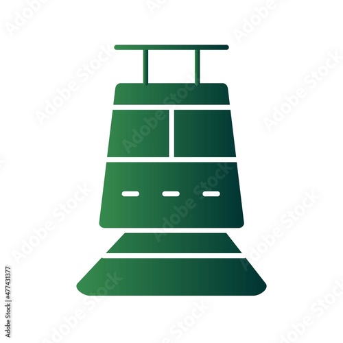 Tram Glyph Gradient Vector Icon Design