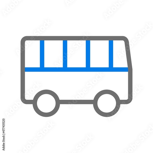 Bus Line Blue Vector Icon Design