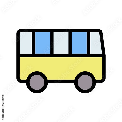 Bus Line Filled Vector Icon Design