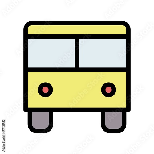 Bus Line Filled Vector Icon Design