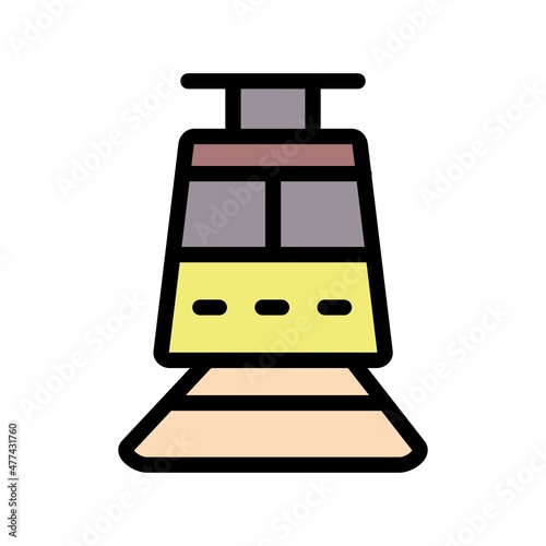 Tram Line Filled Vector Icon Design