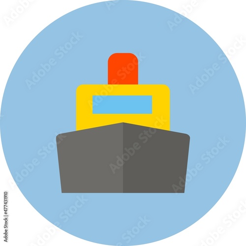 Ship Flat Circle Vector Icon Design