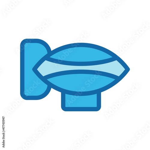  Zeppelin Line Filled Blue Vector Icon Design