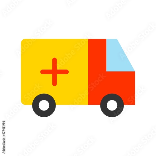 Ambulance Flat Vector Icon Design