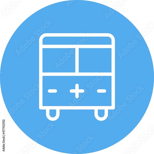  Ambulance Line circle Vector Icon Design