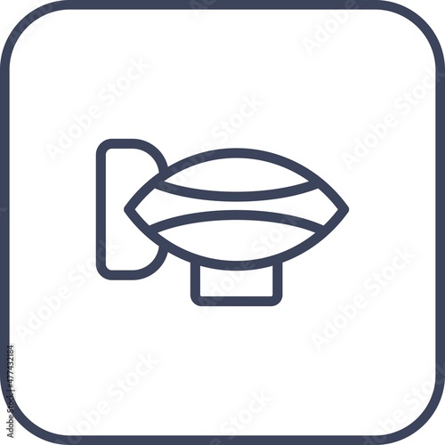 Zeppelin Line Round Corner Vector Icon Design