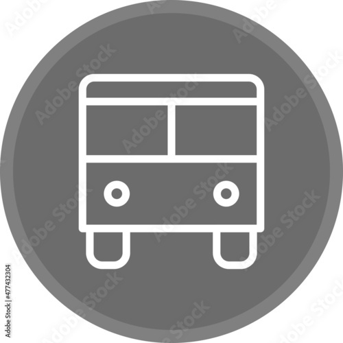 Bus Line Circle Grey Vector Icon Design