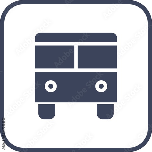 Bus Glyph Round Corner Vector Icon Design