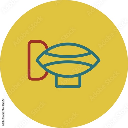 Zeppelin Line Two Color Vector Icon Design