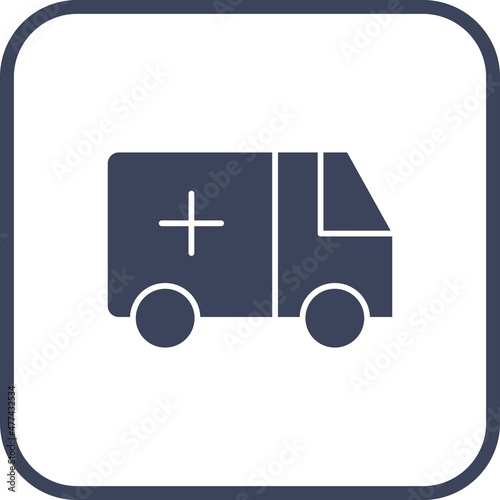Ambulance Glyph Round Corner Vector Icon Design
