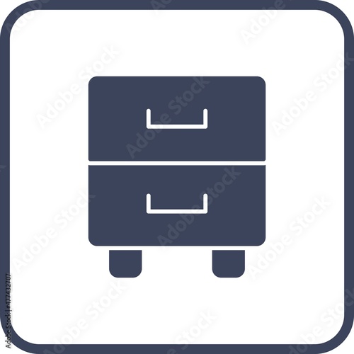 Chest Of Dryers Glyph Round Corner Vector Icon Design