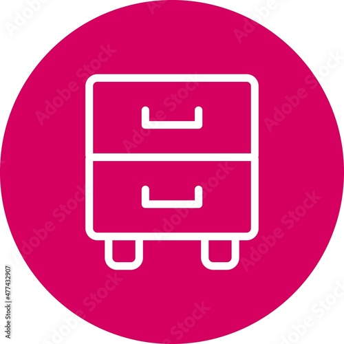 Chest Of Dryers Line circle Vector Icon Design