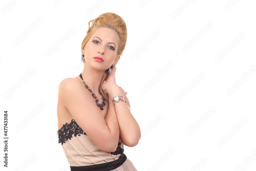 beautiful blonde on a light background beautiful blonde on a light background