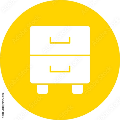 Chest Of Dryers Glyph Circle Vector Icon Design
