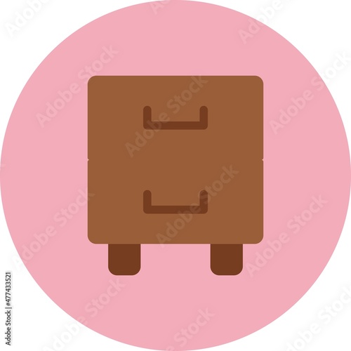 Chest Of Dryers Flat Circle Vector Icon Design