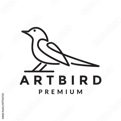 modern line little bird logo design vector graphic symbol icon sign illustration creative idea