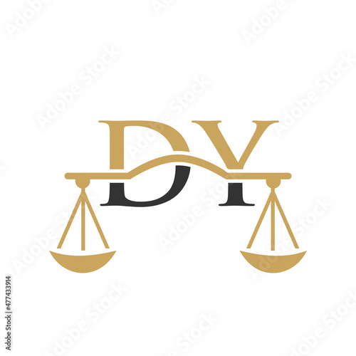 Law Firm Letter DY Logo Design. Lawyer, Justice, Law Attorney, Legal, Lawyer Service, Law Office, Scale, Law firm, Attorney Corporate Business DY Initial Letter Logo Template