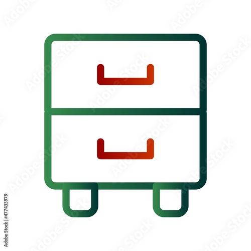 Chest Of Dryers Line Gradient Vector Icon Design