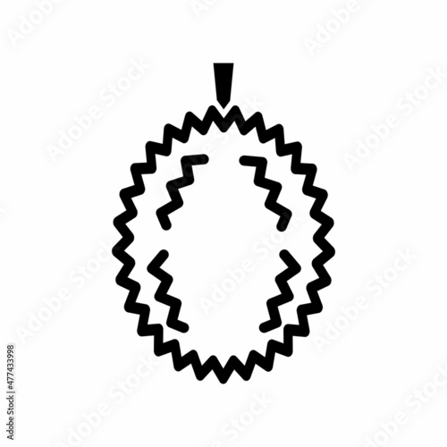 Simple And Clean Durian Fruit Outline Vector Icon Illustration